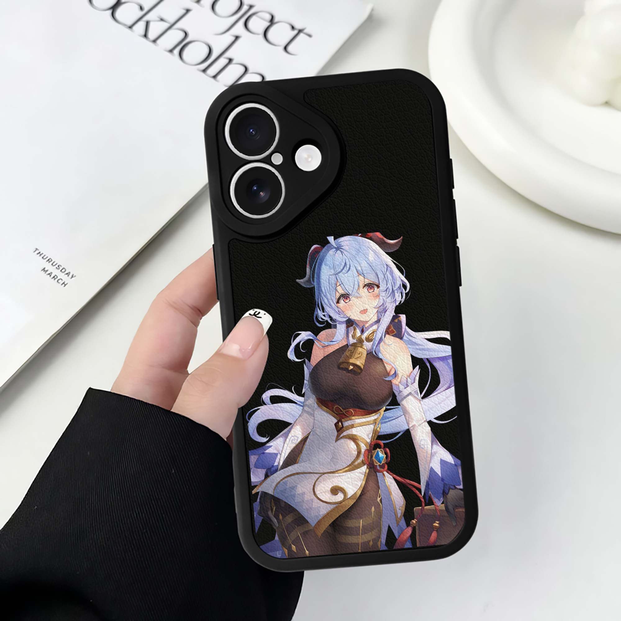 げんし神 甘雨 かんう genshin Ganyu 【iPhone 16シリーズ対応】シリコンスマホケース（レザー調） 材質：シリコン